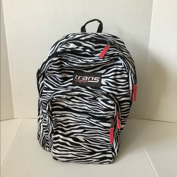 Jansport Bags Jansport Trans Zebra Back Pack Unisex Black And White